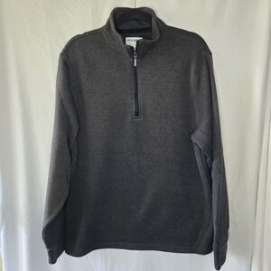 Old Navy Fleece Lined Sweater 1/4 Zip Pullover Mens XL Gray Warm Preppy Classic